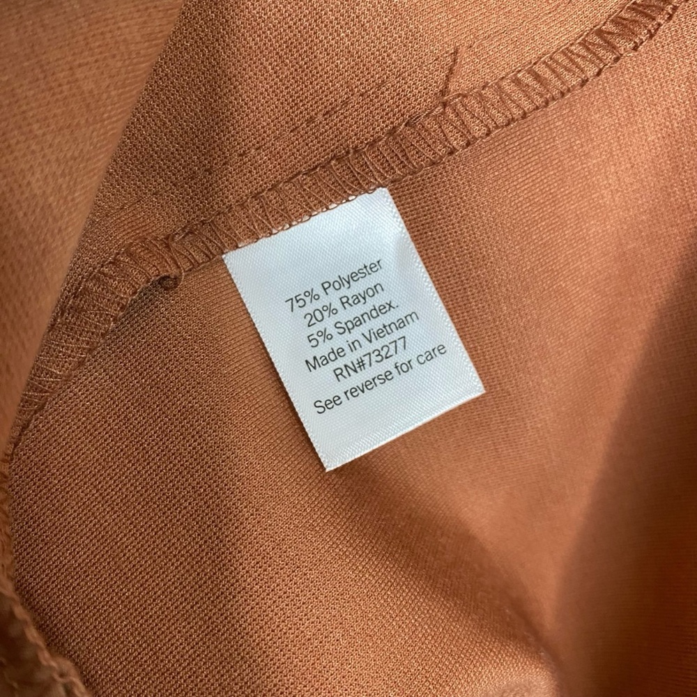 NINE WEST Blazer Ponte Knit Single Button Jacket Pockets Relaxed Rust 4X NWT - Picture 10 of 11